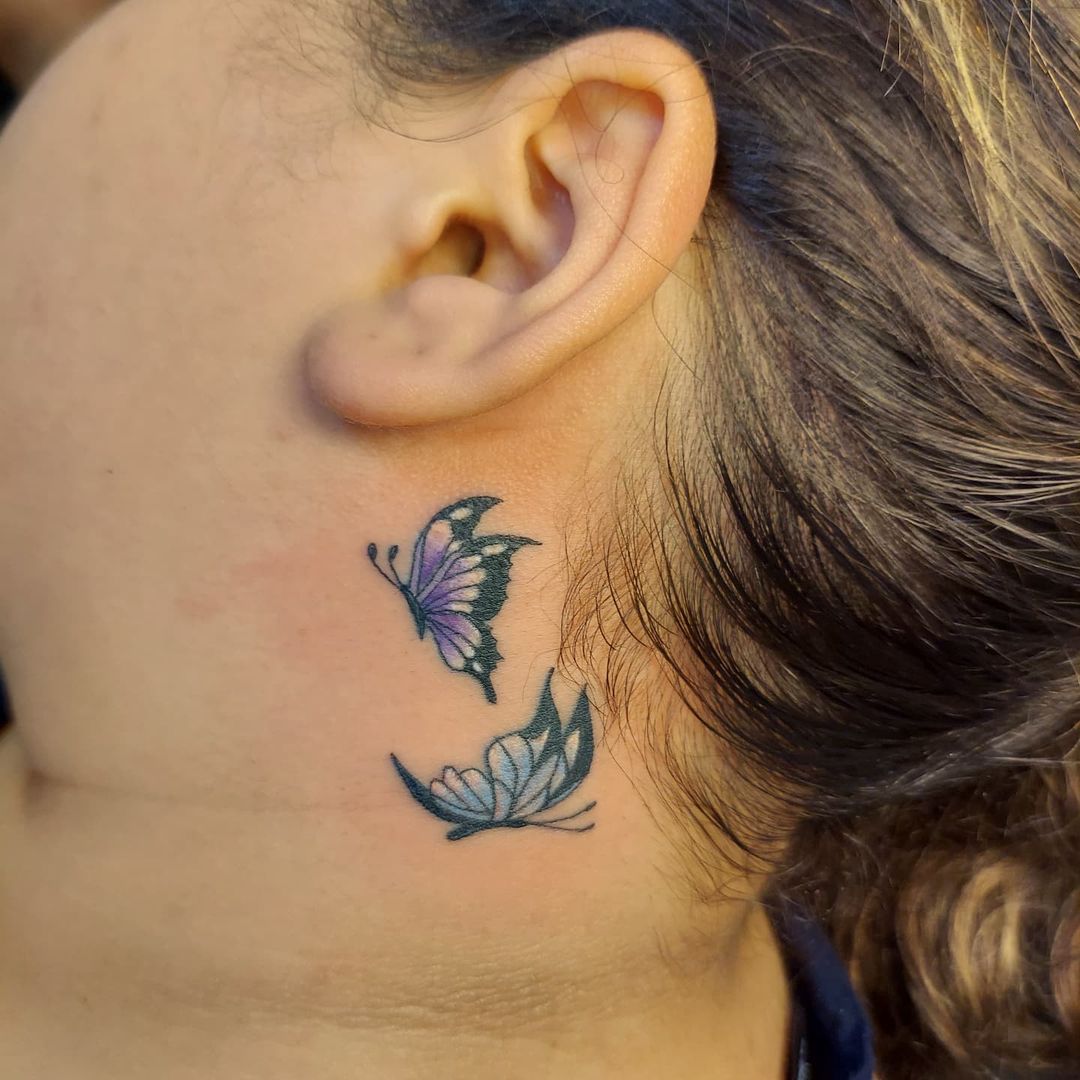 19+ Beautiful Butterfly Tattoo Behind Ear Ideas Tattoozz